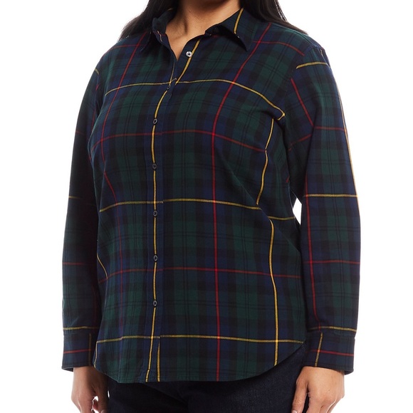 NWOT Talbots Spring Fever Cotton Plaid Button Up - Picture 8 of 8